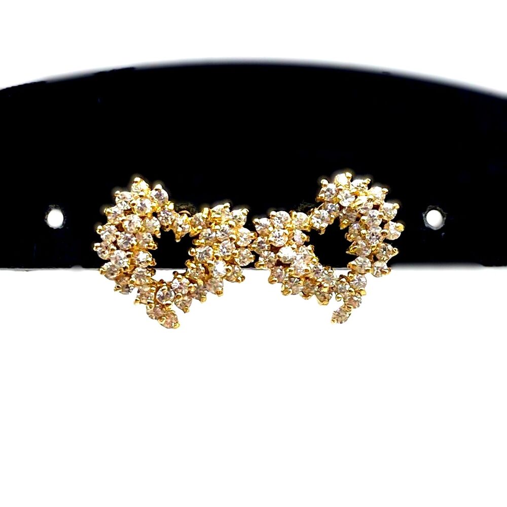 Vermeil stud Earrings Sterling heavily gold plated brilliant cut CZ multi prongs